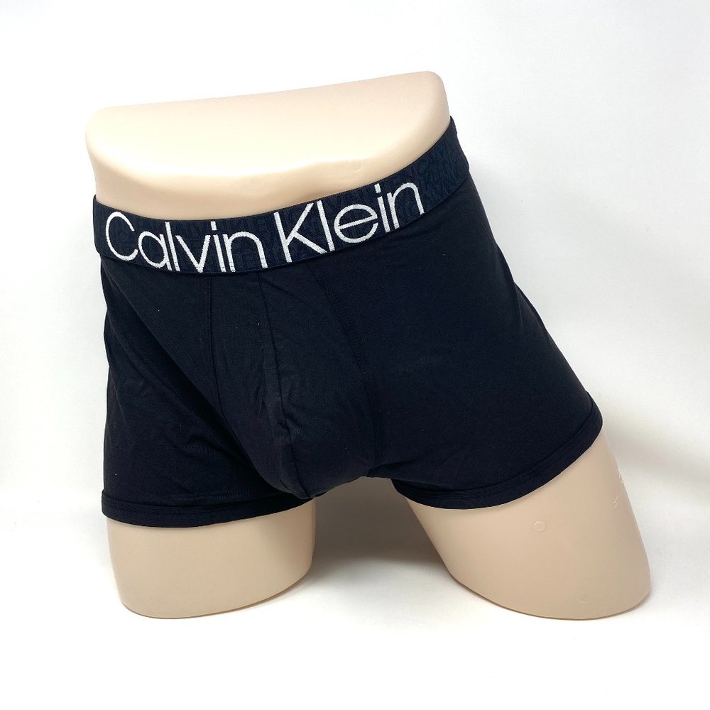 💖MEGA SALE💖Calvin Klein 1 Reconsidered Trunk Black Cotton Men's Size NB2682001